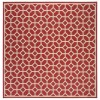 Safavieh Linden  Red / Creme LND127 6 ft. 7 in. X 6 ft. 7 in. Square Rug