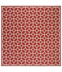 Safavieh Linden  Red / Creme LND127 6 ft. 7 in. X 6 ft. 7 in. Square Rug