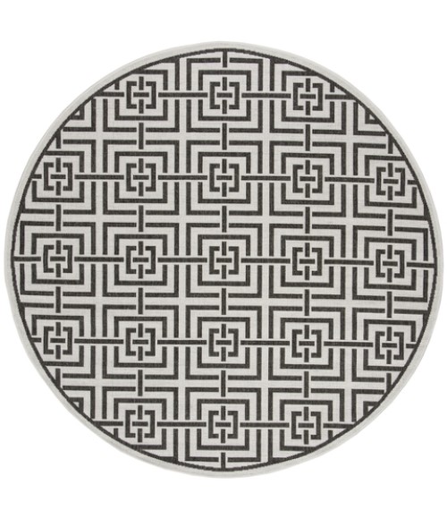 Safavieh Linden  Light Grey / Charcoal LND128 6 ft. 7 in. X 6 ft. 7 in. Round Rug