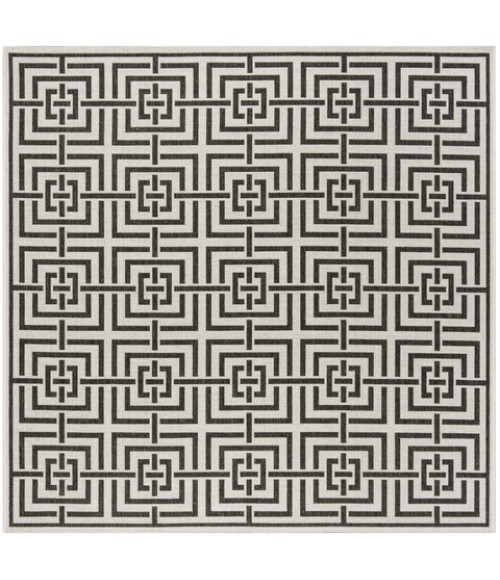 Safavieh Linden  Light Grey / Charcoal LND128 6 ft. 7 in. X 6 ft. 7 in. Square Rug
