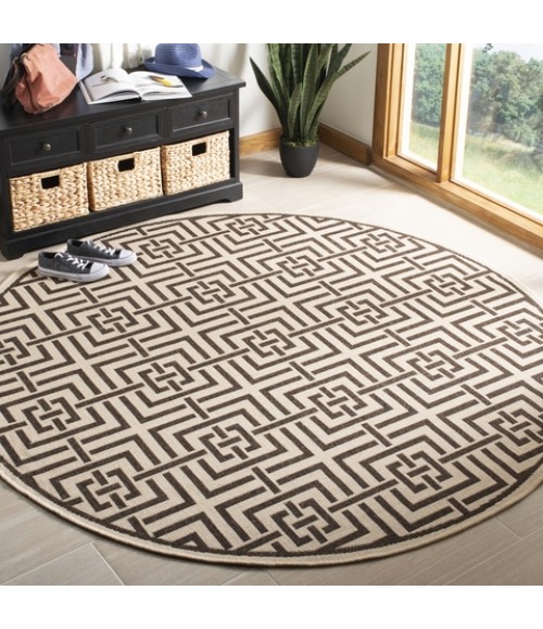 Safavieh Linden  Natural / Brown LND128 6 ft. 7 in. X 6 ft. 7 in. Round Rug