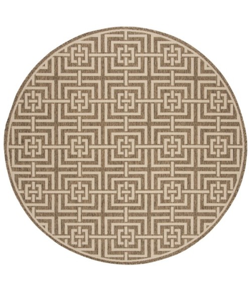 Safavieh Linden  Beige / Cream LND128 6 ft. 7 in. X 6 ft. 7 in. Round Rug