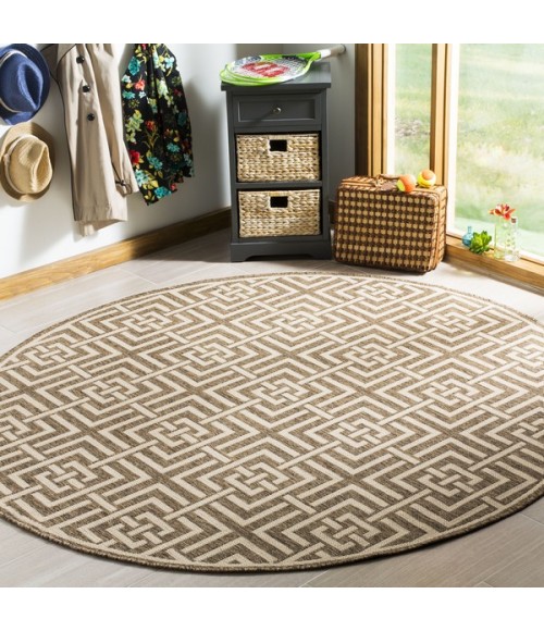 Safavieh Linden  Beige / Cream LND128 6 ft. 7 in. X 6 ft. 7 in. Round Rug