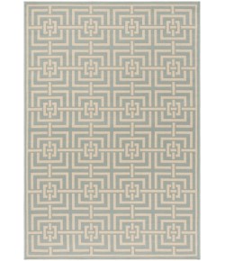 Safavieh Linden  Aqua / Cream LND128 5 ft. 3 in. X 7 ft. 6 in. Rectangle Rug