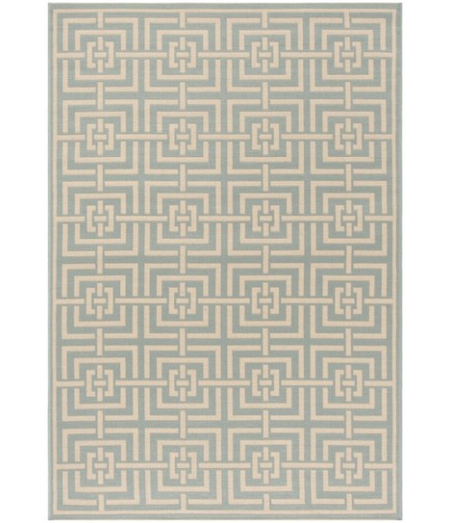 Safavieh Linden  Aqua / Cream LND128 5 ft. 3 in. X 7 ft. 6 in. Rectangle Rug