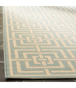 Safavieh Linden  Aqua / Cream LND128 5 ft. 3 in. X 7 ft. 6 in. Rectangle Rug