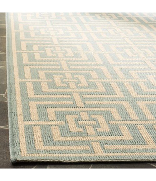 Safavieh Linden  Aqua / Cream LND128 5 ft. 3 in. X 7 ft. 6 in. Rectangle Rug