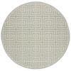 Safavieh Linden  Aqua / Cream LND128 6 ft. 7 in. X 6 ft. 7 in. Round Rug