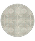 Safavieh Linden  Aqua / Cream LND128 6 ft. 7 in. X 6 ft. 7 in. Round Rug