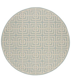 Safavieh Linden  Aqua / Cream LND128 6 ft. 7 in. X 6 ft. 7 in. Round Rug
