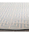 Safavieh Linden  Aqua / Cream LND128 6 ft. 7 in. X 6 ft. 7 in. Round Rug