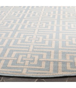 Safavieh Linden  Aqua / Cream LND128 6 ft. 7 in. X 6 ft. 7 in. Round Rug