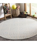 Safavieh Linden  Aqua / Cream LND128 6 ft. 7 in. X 6 ft. 7 in. Round Rug