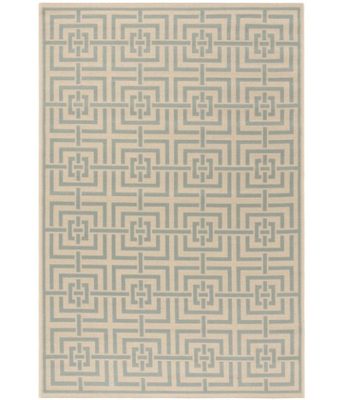 Safavieh Linden  Cream / Aqua LND128 5 ft. 3 in. X 7 ft. 6 in. Rectangle Rug