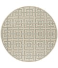 Safavieh Linden  Cream / Aqua LND128 6 ft. 7 in. X 6 ft. 7 in. Round Rug