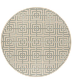 Safavieh Linden  Cream / Aqua LND128 6 ft. 7 in. X 6 ft. 7 in. Round Rug