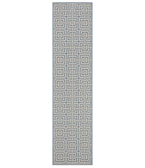 Safavieh Linden  Blue / Creme LND128 2 ft. 2 in. X 8 ft. Runner Rug