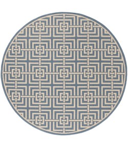 Safavieh Linden  Blue / Creme LND128 6 ft. 7 in. X 6 ft. 7 in. Round Rug