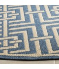 Safavieh Linden  Blue / Creme LND128 6 ft. 7 in. X 6 ft. 7 in. Round Rug