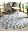 Safavieh Linden  Blue / Creme LND128 6 ft. 7 in. X 6 ft. 7 in. Round Rug