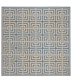 Safavieh Linden  Blue / Creme LND128 6 ft. 7 in. X 6 ft. 7 in. Square Rug