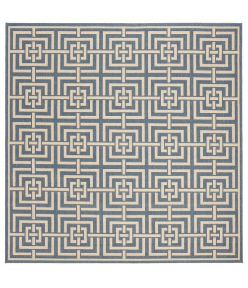Safavieh Linden  Blue / Creme LND128 6 ft. 7 in. X 6 ft. 7 in. Square Rug