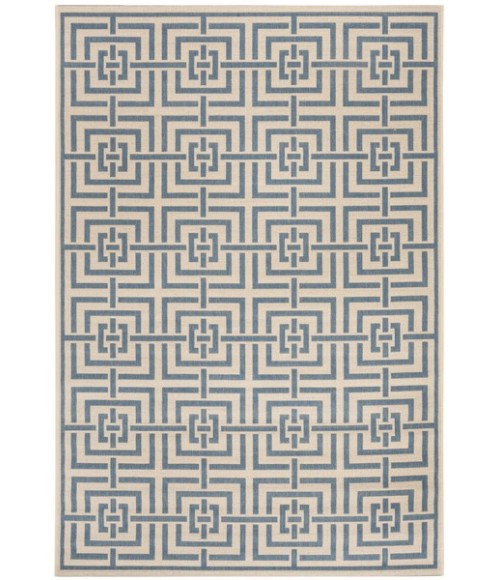 Safavieh Linden  Cream / Blue LND128 5 ft. 3 in. X 7 ft. 6 in. Rectangle Rug