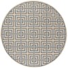 Safavieh Linden  Cream / Blue LND128 6 ft. 7 in. X 6 ft. 7 in. Round Rug
