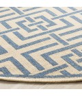 Safavieh Linden  Cream / Blue LND128 6 ft. 7 in. X 6 ft. 7 in. Round Rug