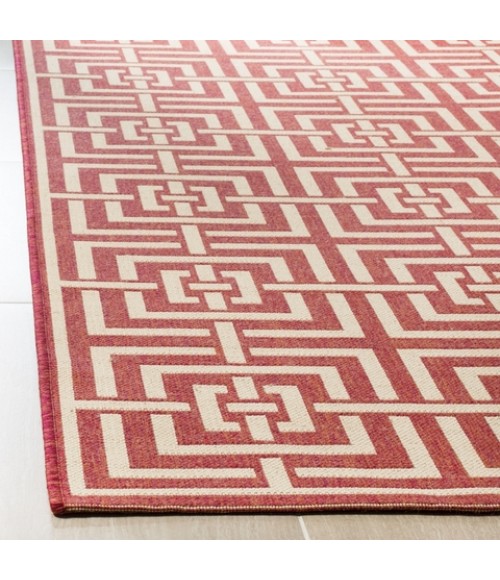 Safavieh Linden  Red / Creme LND128 5 ft. 3 in. X 7 ft. 6 in. Rectangle Rug