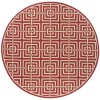 Safavieh Linden  Red / Creme LND128 6 ft. 7 in. X 6 ft. 7 in. Round Rug