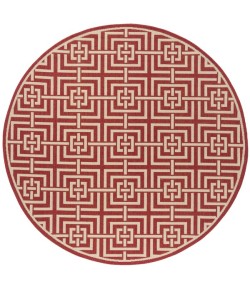 Safavieh Linden  Red / Creme LND128 6 ft. 7 in. X 6 ft. 7 in. Round Rug