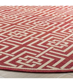 Safavieh Linden  Red / Creme LND128 6 ft. 7 in. X 6 ft. 7 in. Round Rug