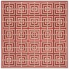 Safavieh Linden  Red / Creme LND128 6 ft. 7 in. X 6 ft. 7 in. Square Rug