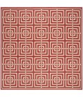 Safavieh Linden  Red / Creme LND128 6 ft. 7 in. X 6 ft. 7 in. Square Rug
