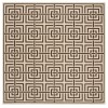 Safavieh Linden  Creme / Brown LND128 6 ft. 7 in. X 6 ft. 7 in. Square Rug