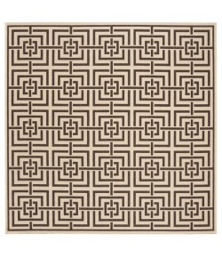 Safavieh Linden  Creme / Brown LND128 6 ft. 7 in. X 6 ft. 7 in. Square Rug