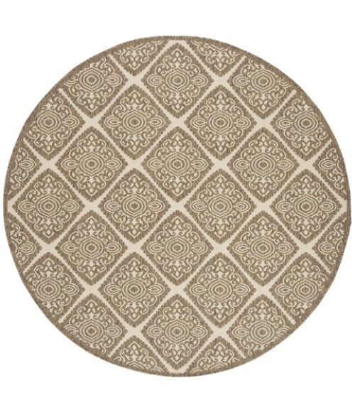 Safavieh Linden  Cream / Beige LND132 6 ft. 7 in. X 6 ft. 7 in. Round Rug