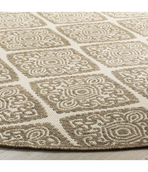 Safavieh Linden  Cream / Beige LND132 6 ft. 7 in. X 6 ft. 7 in. Round Rug