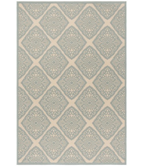 Safavieh Linden  Cream / Aqua LND132 4 ft. X 6 ft. Rectangle Rug