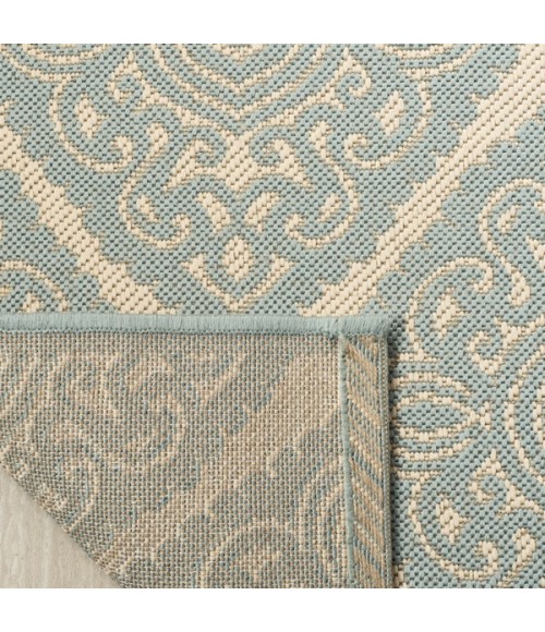 Safavieh Linden  Cream / Aqua LND132 9 ft. X 12 ft. Rectangle Rug