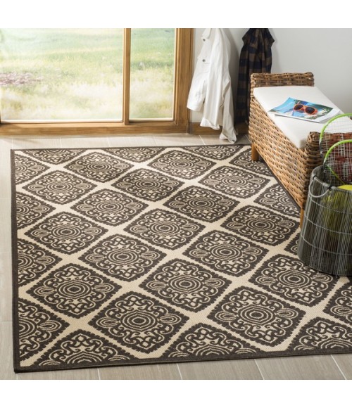 Safavieh Linden  Creme / Brown LND132 9 ft. X 12 ft. Rectangle Rug