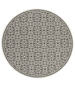 Safavieh Linden  Light Grey / Charcoal LND134 4 ft. X 4 ft. Round Rug