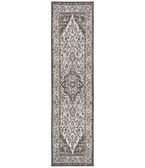 Safavieh Linden  Light Grey / Charcoal LND137 2 ft. 2 in. X 10 ft. Runner Rug