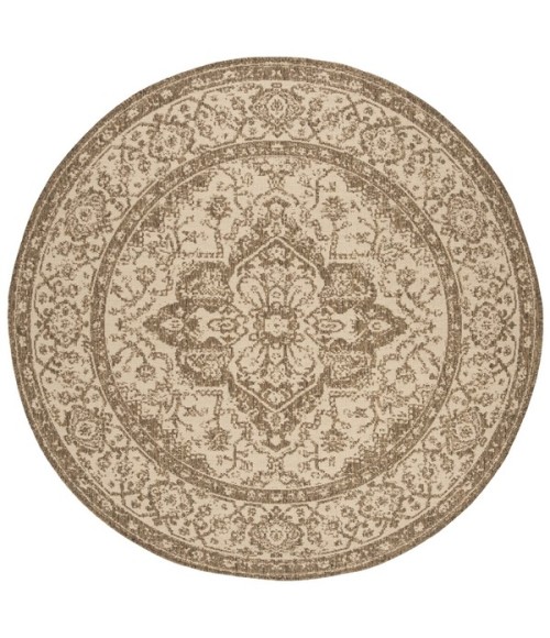 Safavieh Linden  Cream / Beige LND137 8 ft. X 8 ft. Round Rug