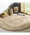 Safavieh Linden  Cream / Beige LND137 8 ft. X 8 ft. Round Rug