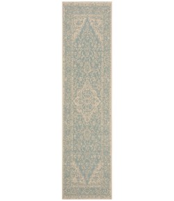 Safavieh Linden  Aqua / Cream LND137 2 ft. 2 in. X 8 ft. Runner Rug