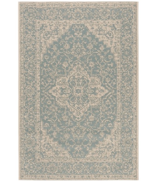 Safavieh Linden  Aqua / Cream LND137 5 ft. 3 in. X 7 ft. 6 in. Rectangle Rug