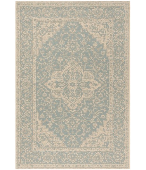Safavieh Linden  Aqua / Cream LND137 4 ft. X 6 ft. Rectangle Rug