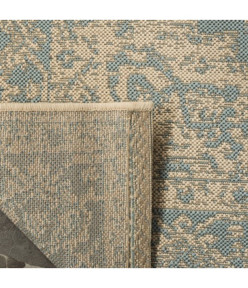 Safavieh Linden  Aqua / Cream LND137 2 ft. 2 in. X 8 ft. Runner Rug